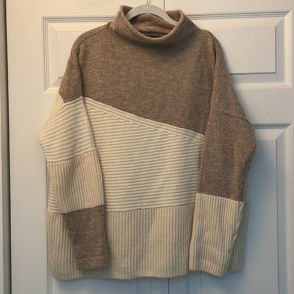 French Connection Patchwork Mock Neck Sweater In … - image 4